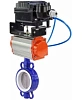 Затвор дисковый поворотный DN.ru WBV3432P-2W-Fb-H Ду40 Ру16, корпус - углеродистая сталь WCB, диск - нержавеющая сталь 316L, уплотнение - PTFE, с пневмоприводом PA-DA-083 и с электропневматическим поворотным позиционером YT-1000RSN с обратной связью Краснодар
