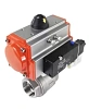 Кран шаровой DN.ru BV3232P(2pc)-FP-T-ISO-H Ду25 Ру63, полнопроходной внутреннняя резьба, нержавеющая сталь SS316, уплотнение - PTFE, с пневмоприводом PA-DA-052 двойного действия, с пневмораспределителем 4V320-08 220В Краснодар