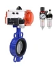 Затвор дисковый поворотный DN.ru WBV1132N-2W-Fb-H Ду80 Ру16, корпус - чугун GG25, диск - нержавеющая сталь 316L, уплотнение - NBR, с пневмоприводом DN.ru PA-SA-105 с возвратными пружинами, с пневмораспределителем 4V320-10 220В, с БПВ AFC2000 Краснодар