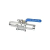 Шаровые краны полнопроходные нержавеющие из стали AISI316 (CF8M) ABRA-BV61L DN8-100 PN40 сварка/сварка длинные патрубки Краснодар