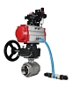 Кран шаровой DN.ru BV3232P(2pc)-FP-T-ISO-H Ду25 Ру63, полнопроходной внутреннняя резьба, нержавеющая сталь SS316, PTFE, с пневмоприводом PA-DA-052, с пневмораспределителем 4V320-08 220В, с БКВ APL-210N, с ручным дублером MON1-250-T26-ISO, с БПВ AFC2000 Краснодар