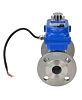 Кран шаровой DN.ru BV3232P(3pc)-FP-F-ISO-H Ду25 Ру40 трехсоставной из нержавеющей стали SS316, фланцевый, уплотнение - PTFE, полнопроходной с электроприводом DN.ru QT-N-003EM-O1-12VDC-У1 blue Краснодар