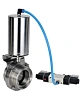 Затвор дисковый поворотный DN.ru WBV3131S-2W-T-H Ду100 Ру10 резьбовой, пищевая нержавеющая сталь 304, уплотнение – Silicon, с пневмоприводом DN.ru PA-SA-85 и пневмораспределителем DN.ru 4V320-10 220В Краснодар