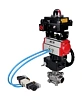 Кран шаровой DN.ru BV3232P(3pc)-FP-W-ISO-H Ду65 Ру25, полнопроходной под приварку, нержавеющая сталь SS316, PTFE, с пневмоприводом PA-DA-083 двойного действия, с пневмораспределителем 4V320-08 220В, с БКВ APL-410N EX, с ручным дублером MON2-450-T28-ISO Краснодар