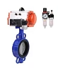 Затвор дисковый поворотный DN.ru WBV1432E-2W-Fb-H Ду80 Ру16, корпус - чугун GGG50, диск - нержавеющая сталь 316L, уплотнение - EPDM, с пневмоприводом DN.ru PA-SA-105 с возвратными пружинами, с пневмораспределителем 4V320-10 220В, с БПВ AFC2000 Краснодар
