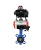 Затвор дисковый поворотный DN.ru WBV1413E-2W-Fb-H Ду65 Ру16, корпус - чугун GGG50, диск - чугун GGG40, уплотнение - EPDM, с пневмоприводом DN.ru PA-DA-065 двойного действия, пневмораспределителем 4М310-08 220В NAMUR, БКВ APL-410N EX Краснодар