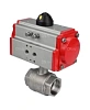 Кран шаровой DN.ru BV3232P(2pc)-FP-T-ISO-H Ду40 Ру63 полнопроходной двухходовой, нержавеющая сталь 316, внутренняя резьба, уплотнение - PTFE, с пневмоприводом PA-DA-083 двойного действия Краснодар