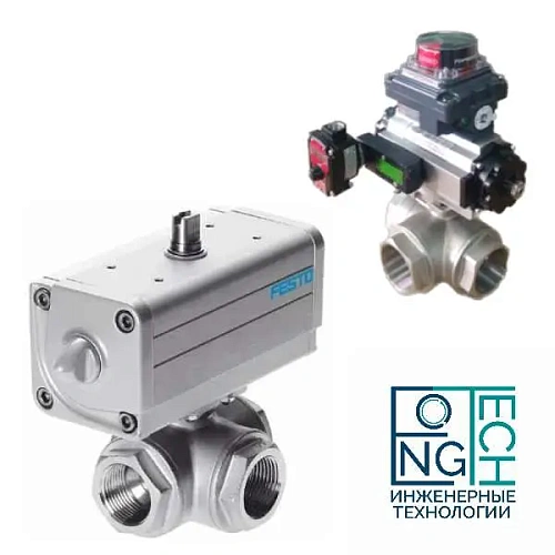 Шаровый кран нержавеющий трехходовой с пневмоприводом двойного действия ABRA BV15L  ArTorq PA DA (-20°C...+80°C) Ду 15-80 Шаровый кран нержавеющий трехходовой с пневмоприводом двойного действия ABRA BV15L  ArTorq PA DA (-20°C...+80°C) Ду 15-80 Краснодар