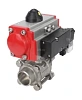 Кран шаровой DN.ru BV3232P(3pc)-FP-W-ISO-H Ду65 Ру25, полнопроходной под приварку, нержавеющая сталь SS316, уплотнение - PTFE, с пневмоприводом PA-DA-083 двойного действия, с пневмораспределителем 4M310-08 220В NAMUR Краснодар