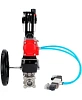 Кран шаровой DN.ru BV3232P(3pc)-FP-W-ISO-H Ду10 Ру63, полнопроходной под приварку, нержавеющая сталь SS316, уплотнение - PTFE, с пневмоприводом PA-DA-052, с пневмораспределителем 4V320-08 220В, с ручным дублером MON1-250-T26-ISO, с БПВ AFC2000 Краснодар