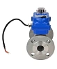 Кран шаровой DN.ru BV3232P(3pc)-FP-F-ISO-H Ду15 Ру40 трехсоставной из нержавеющей стали SS316, фланцевый, уплотнение - PTFE, полнопроходной с электроприводом DN.ru QT-N-003EM-O1-24VDC-У1 blue Краснодар