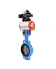 Затвор дисковый поворотный DN.ru WBV1413E-2W-Fb-H Ду200 Ру16, корпус - чугун GGG50, диск - чугун GGG40, уплотнение - EPDM, с пневмоприводом DN.ru PA-SA-160-10 с возвратными пружинами, с БКВ APL-410N EX Краснодар